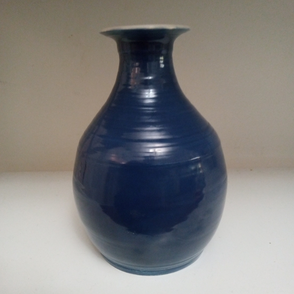 Source Unknown Blue Ceramic Vase